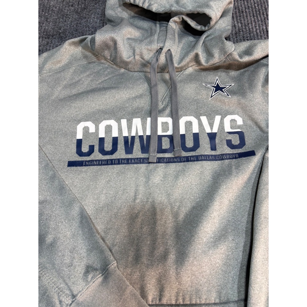 Nike Therma-FIT Dallas Cowboys Hoodie Mens Large Gray NFL Sweatshirt Pullover - Picture 2 of 8